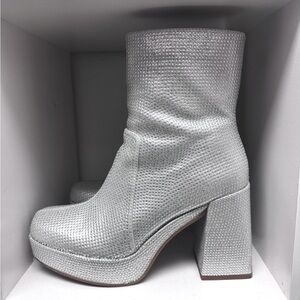 Sparkly High Heel Boots 
Brand- Buckle
Chrome, Glittery, Shiny, Sparkle